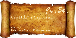 Csollán Szilvia névjegykártya