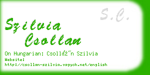 szilvia csollan business card